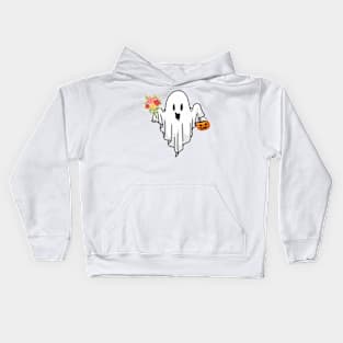 Floral Ghost Halloween Spooky Kids Hoodie